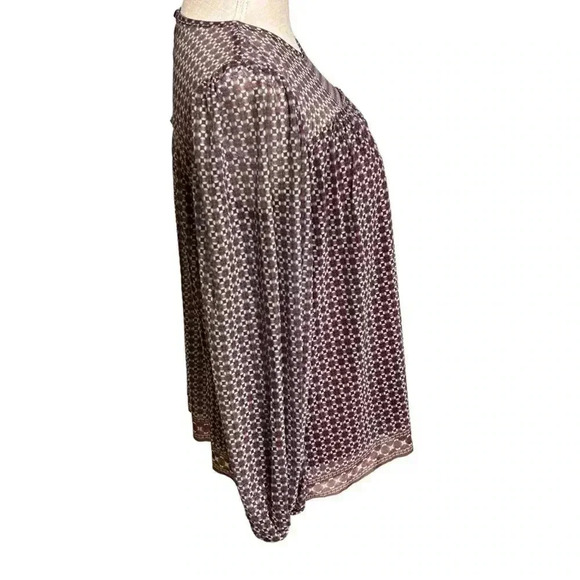 Women’s Max Studio Mesh Blouse Shirt•NWT•Size S•Rust,Yellow,Cream and Gr… - Picture 5 of 6